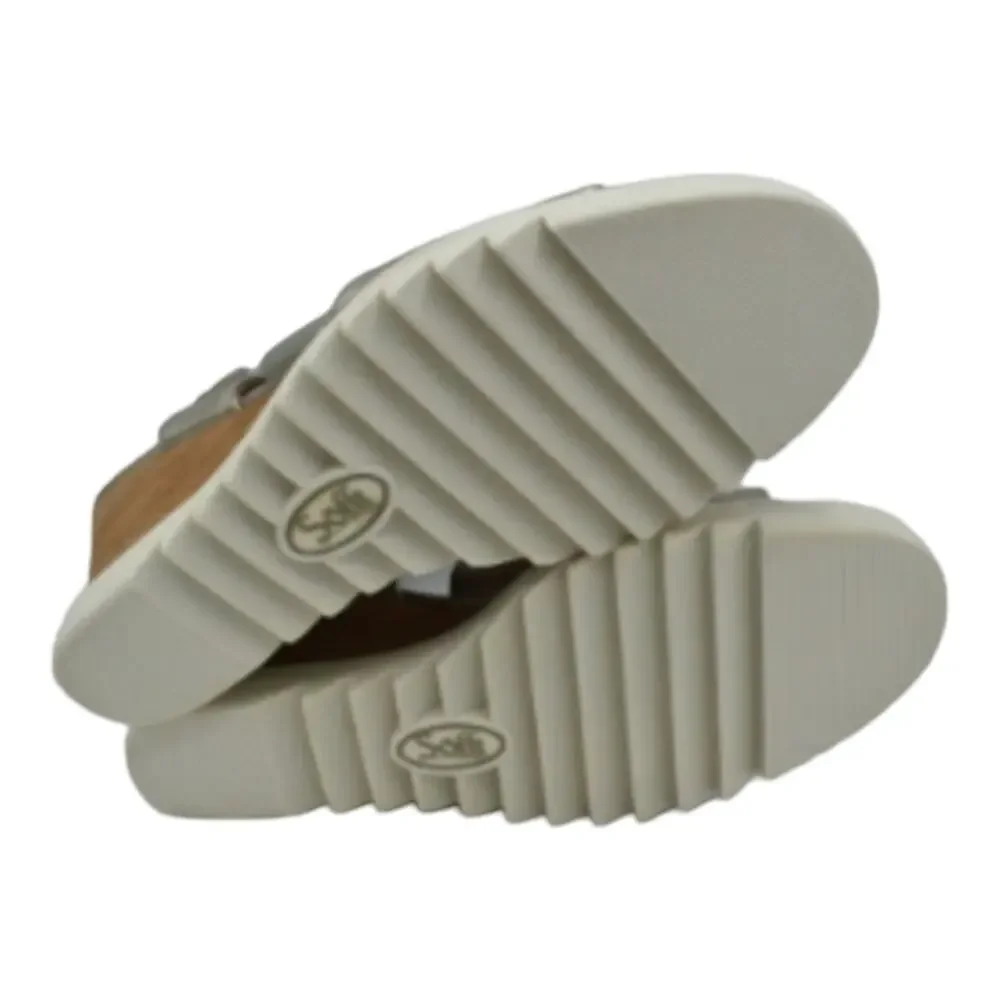 Sofft Womens Size 10 Uxley Grey Gold Metallic Leather‎ Wedge Sandals Shoes New